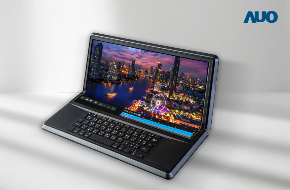 k1体育14.6吋Micro LED折迭显示屏幕，搭配半径4mm的弯折绞炼，以及高画素、高亮度、高对比度的显示技术特点，即便在大视角下仍保有绝佳色相与亮度